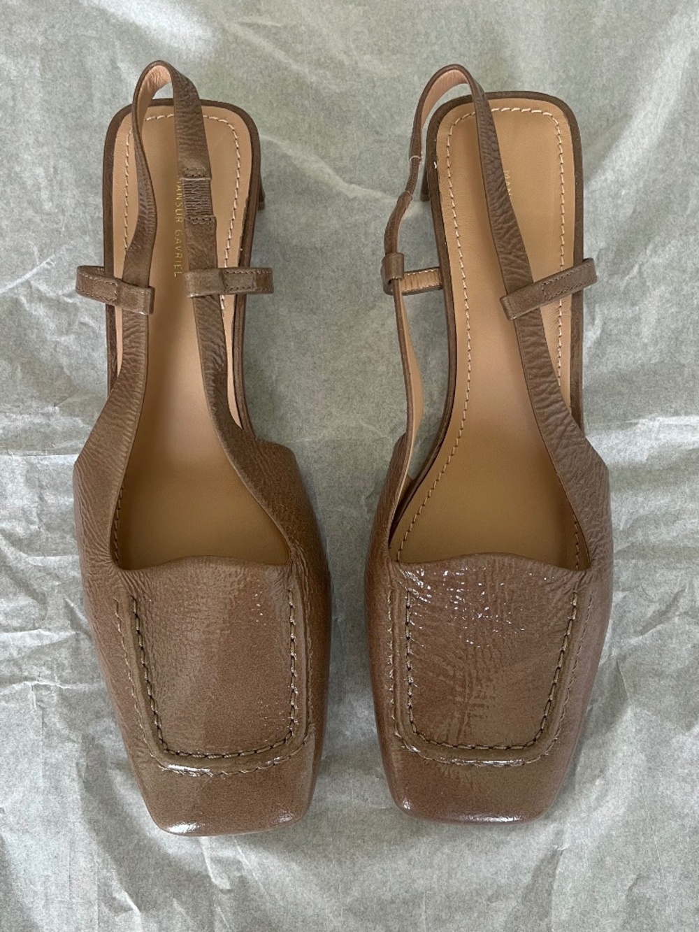 Mansur Gavriel Primrose Leather Slingback Sandal Heel